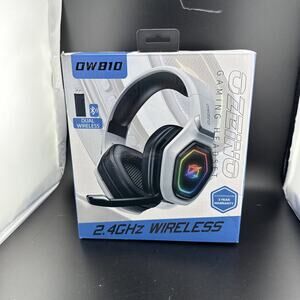 Ozeino Gaming Headset 2.4 GHz Dual Wireless Noise Cancelling White
